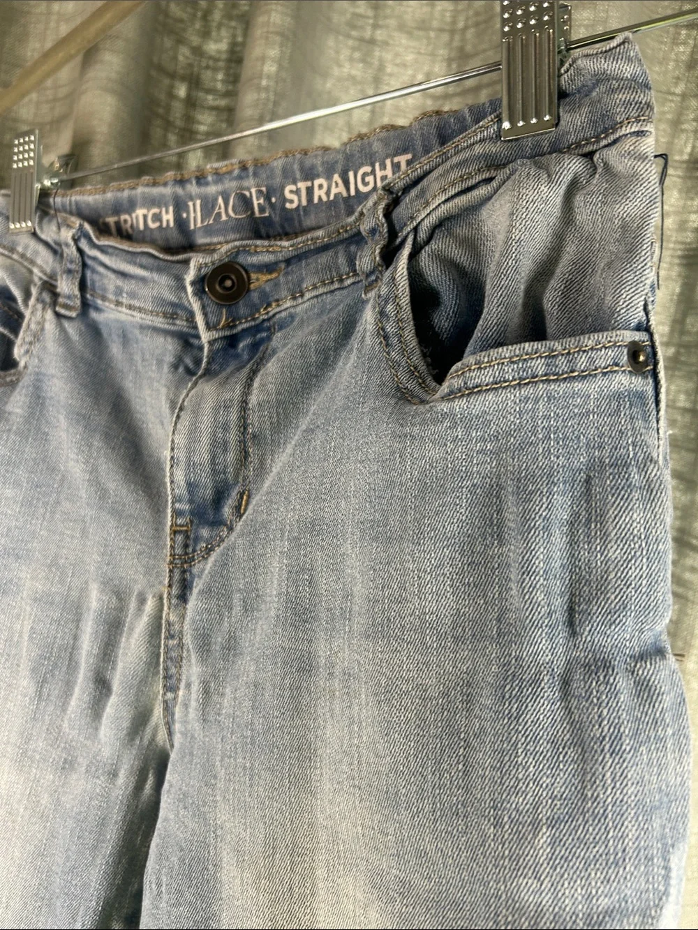 The Children's Place Light Blue Straight-Leg Jeans with Distressed Knees